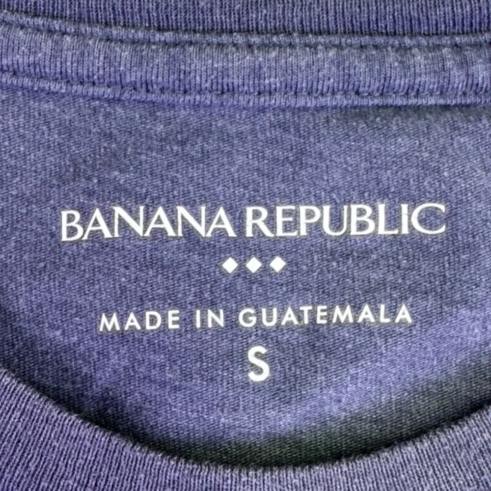 Banana Republic Shirt Men's Small Navy‎ Blue Graphic T-Shirt Spring 78 Sun Boat